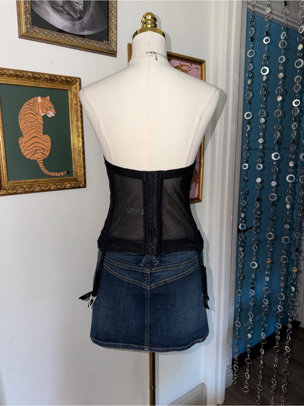Vintage Y2K Fredericks Black Lace Bustier Corset Top - Picture 2 of 3
